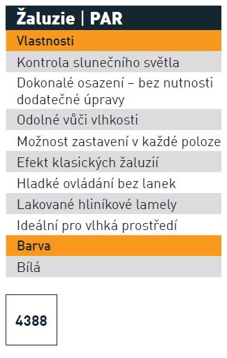 PAR žaluzie